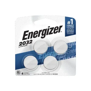 Rayovac CR2032 Lithium Coin Battery, Batteries, 3V, 220 mAh, 4-Pack, MPN: 2032BP4C3