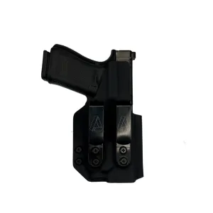 Allegiance Holster Company - Covert 2.0 IWB Kydex Holster - Fits Glock 19 with TLR7A - Black - Adjustable Retention -Ambidextrous- IWBLB2-G19TLR7A-BLK