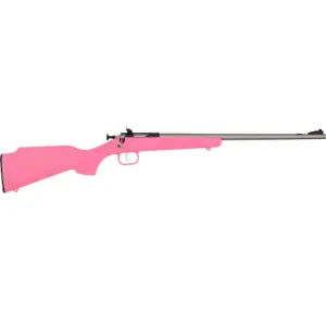 Keystone Crickett Single Shot .22LR 16.1\" Stainless Steel Pink/Gold Webbed Stock