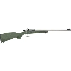 Keystone Sporting Arms Crickett KSA2442 Rifle, 22 LR, 16.1\" Barrel, 1 Rd, Bolt Action, Stainless, Green/Black Web, Drilled & Tapped.