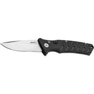 Boker 01BO457 Plus Strike Auto Pocket 3.35\" Drop Point Plain Black D2 Steel Blade Aluminum Handle