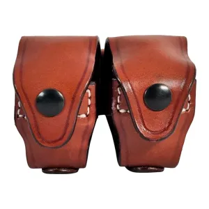 1791 Gunleather RVSLDCBRA Speed Loader Double Carrier Brown Steerhide Compatible w/ 5/6 Shots