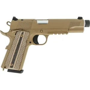Tisas 1911 Duty Raider B45RDG TH 10100565 Pistol .45 ACP 5\" Threaded Barrel 8+1 Single Action Optics-Ready FDE