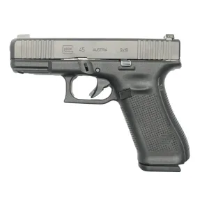 USED Glock 45 Gen 5 Semi-Auto 9x19mm Pistol, 4.02\" Barrel, 1 - 17 Rd Mags, Front & Rear Serrations, nDLC Finish, Good to Very Good Condition