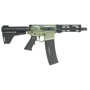 ATI Omni Maxx Hybrid AR-15 Pistol, .223/5.56 Nato, 7.5\" Barrel, 7\" M-LOK Rail W/ Breach Brace and 60 Round Mag - Battlefield Green GOMX556QD7BBFG60