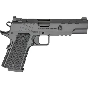 Springfield Armory PX9229LAOS 1911 Emissary 9mm 9+1 5\" Stainless Barrel Optic Ready Black Carbon Slide VZ Grips Thin-Line G10 Grip