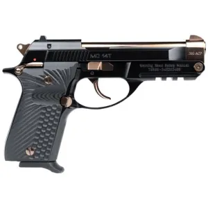 Girsan MC14T Solution 390877 Pistol .380 ACP 4.5\" Barrel 13+1 Semi-Auto Tip-Up Barrel Rose Gold/Gloss Black G10 Grips