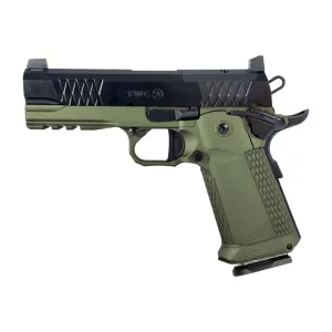 Jacob Grey Firearms TWC9EDG TWC9 17+1 4.25\" Black Bull Barrel, Black Optic Ready/Serrated Steel Slide, Duty Green Aluminum Frame w/Beavertail & Picatinny Rail