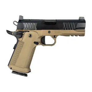 Jacob Grey Firearms TWC9EBB TWC9 17+1 4.25\" Black Bull Barrel, Black Optic Ready/Serrated Steel Slide, Battle Brown Aluminum Frame w/Beavertail & Picatinny Rail