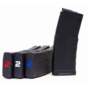 Amend2 MOD-2 3PACK556BLK30 AR-15 Magazine 3-Pack, 5.56 NATO/.223 Rem, 30rd, Polymer, Red/White/Blue Internals