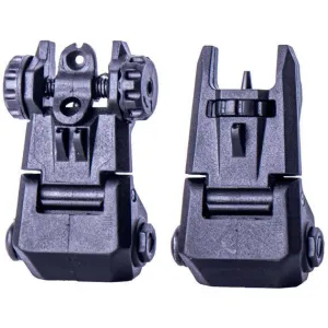 American Tactical Flip Up Front And Rear Back Up Sights Set Polymer, Black - ATISIGHTSETP