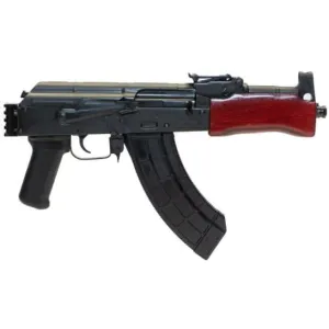 Century International Arms Mini Draco, Semi Auto AK Pistol, 7.75\" Hammer Forged Barrel, 7.62x39, Russian Red, Rear 1913 Rail, 30rd Magazine - HG2137PR-N