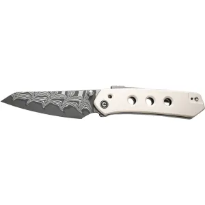 Civivi Vision FG Folding Knife, Reverse Tanto 3.54\" Damascus Blade, Ivory G10 Handle, Superlock C22036-DS1.