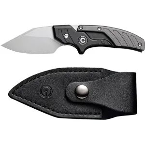 CIVIVI Typhoeus C21036-3 Adjustable Fixed Blade Knife, 14C28N Stonewashed Blade, Black/Gray Aluminum Handle