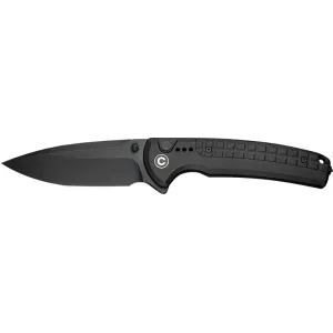 Civivi Sentinel Strike II Folding Knife, C22025D-1, Knife, 3.70\" Black Stonewashed Nitro-V Blade, Black Aluminum/FRN Handle.