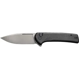 Civivi Conspirator C21006-1 Folding Knife, Nitro-V 3.48\" Gray Stonewashed Blade, Black Micarta Handle.