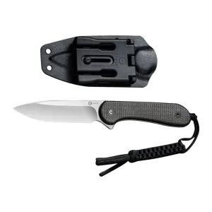 Civivi Elementum C2105B Fixed Blade Knife, 3.98\" Satin D2 Steel Blade, 4.5\" Dark Green Micarta Handle.