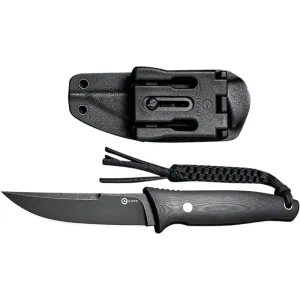 CIVIVI Tamashii Fixed Blade Knife C19046-3, D2 Black Stonewashed 4.07\" Blade, Black G10 Handle.