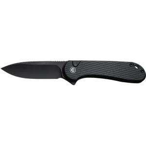 CIVIVI Elementum II Folding Knife C18062P-1, 2.96\" Black Stonewashed Nitro-V Drop Point Blade, Black G10 Handle.