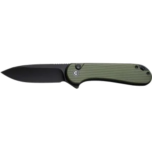 CIVIVI Elementum II Folding Knife, 2.96\" Black Stonewashed Nitro-V Drop Point Blade, OD Green G10 Handle, C18062P-3.
