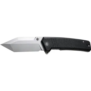 CIVIVI Bhaltair Folding Knife, 14C28N Stonewashed Tanto Blade, Black Coarse G10 Handle, 3.98\" Blade.