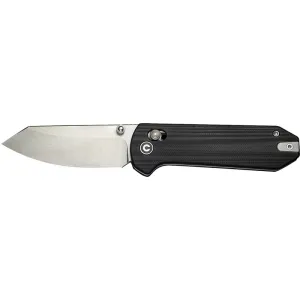 Civivi Yonder C23073-1 Folding Knife, 2.88\" 14C28N Spey Point Blade, Black G10 Handle, Crossbar Lock.