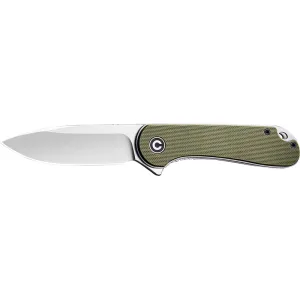 CIVIVI Elementum C907E Folding Knife, 2.96\" Satin D2 Blade, Green G10 Handle, Liner Lock.