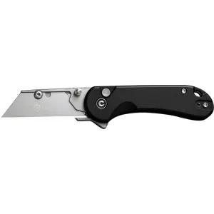 Civivi Knives C23039B-1 Elementum Utility All Purpose Utility Plain 6Cr13 Stainless Steel Blade, Black Aluminum Handle, 3 Blades & Pouch