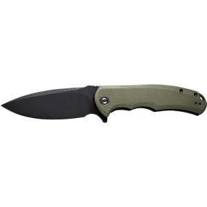 CIVIVI Praxis Folding Knife C803F, Knives, 3.75\" 9Cr18MoV Black Stonewashed Blade, OD Green G10 Handle.