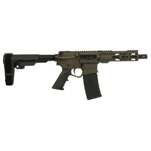 Wise Arms WA-15B 7.5-556-SBA3-ODG Semi-Auto Pistol, 5.56 NATO, 7.5\" Barrel, 30+1, Billet Aluminum, ODG Cerakote, SBA3 Brace, Threaded Barrel.