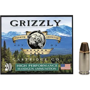 Grizzly Ammo GC9+P+CM7 9mm+P 124gr Full Metal Jacket Flat Point 20 Rounds Brass Case.