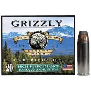 Grizzly Ammo 45 Colt +P 300gr Bonded Flat Point Brass Case 20 Rounds GC45C+P10