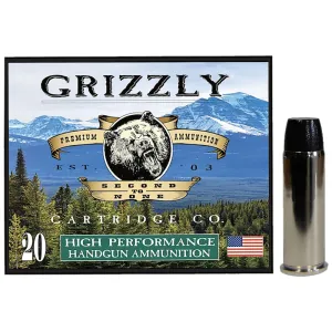 Grizzly Ammo Bear Load .44 Rem Mag 260gr Wide Flat Nose Gas Check Brass Case 20 Rounds GC44M9