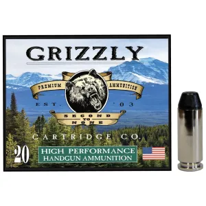 Grizzly Ammo 10mm Auto 220gr Full Metal Jacket Flat Point Brass Case 20 Rounds GC10M10