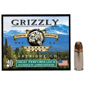 Grizzly Ammo 9mm 115gr Jacketed Hollow Point 20rd Brass Case GC9MM1