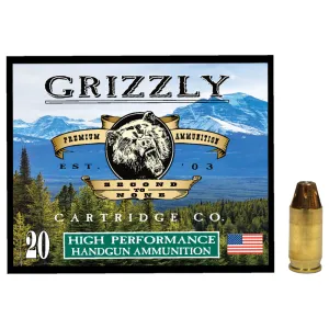 Grizzly Ammo GC380A2 380 ACP 90gr Jacketed Hollow Point 20 Round Box Brass Case