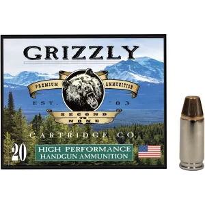 Grizzly Ammo GC9M+P2 9mm+P 147gr Full Metal Jacket Flat Point 20rd Brass Case