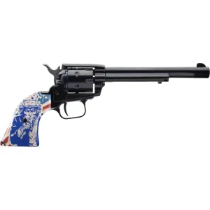 Heritage Mfg RR22B6-US09 Rough Rider #6 Shot 6.50\" Black Zinc Alloy Frame & Cylinder, Ivory w/Red/Blue Uncle Sam Grip, Hammer/Thumb Safety, Exposed Hammer Revolver