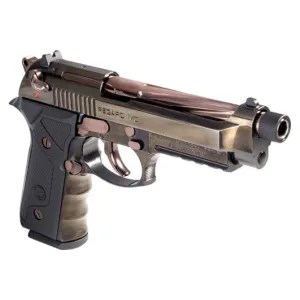 Girsan Regard MC X Smoke X 391181 Pistol 9mm 4.9\" 18+1 DA/SA Spiral Fluted Threaded Barrel, Smoke PVD Finish, Rose Gold Accents.