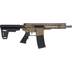 Great Lakes Firearms GL15223SSPB FDE/SS AR15 Pistol w/BRACE 7.5\" SS Flat Dark Earth