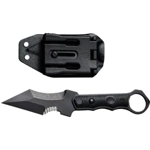 CIVIVI Orthrus C20037B-1 Fixed Blade Knife, Nitro-V 3.76\" Black Stonewashed Dual-Edge, Black G10 Handle.
