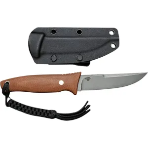 Civivi Tamashii Fixed Blade Knife, D2 Stonewashed 4.07\" Straight Back Blade, Brown Canvas Micarta Handle.