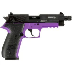 GSG FireFly GERG2213TFFLA Pistol .22 LR 4.9\" Threaded Barrel 13-Round DA/SA Purple Frame, Picatinny Rail.