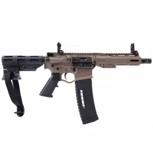 ATI ALPHA MAXX HGA 5.56 Nato, Semi-Auto, AR-15 Platform Pistol, 7.5\" Bbl, 7\" MLOK Rail, Flip Up Sights, 60 Rd Mag, Rear Brace - FDE
