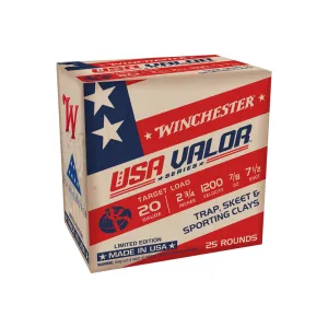 Winchester USA VALOR 20 Gauge 2.75\" #7.5 Shot Ammunition