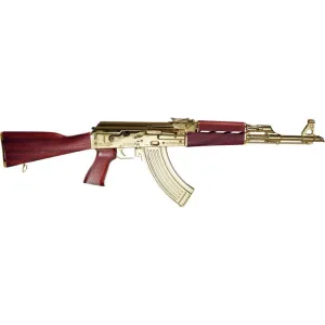 Zastava ZPAPM70 7.62x39mm Semi-Automatic Rifle with 16.3\" Barrel, 30-Round Capacity, and 24K Gold Plating