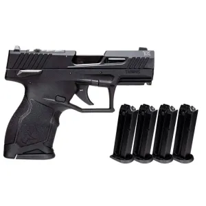 Taurus TX22 Compact Frame, 3.60\" Black Non-Threaded Barrel, Black Serrated Slide, Polymer Frame w/Picatinny Rail, (5) 13rd Magazines - 1-TX22331-5X13