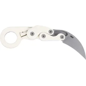 CRKT Provoke 4041S Folding Karambit Knife, AUS-8 Stonewashed 2.47\" Hawkbill Blade, Sand Grivory Handle.