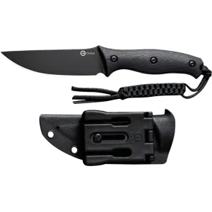 Civivi Stormridge Fixed Blade Knife Black Stonewashed Nitro-V Steel 3.92\" Blade Black G10 Handle.