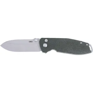 CRKT Squid XM Folding Knife, D2 Steel 2.95\" Stonewashed Blade, Green Micarta Handle, Button Lock